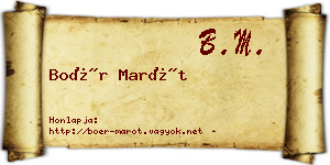 Boér Marót névjegykártya